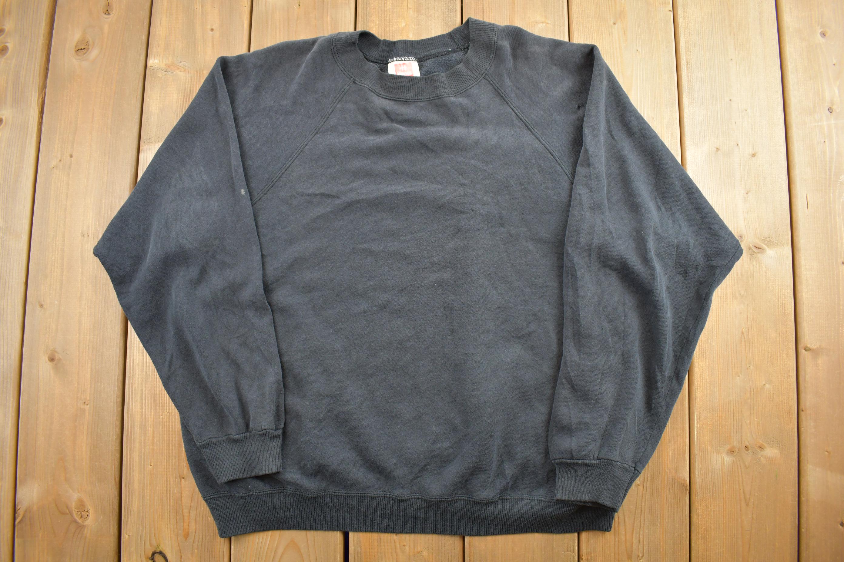 Vintage 1990s Black Hanes Crewneck Sweatshirt
