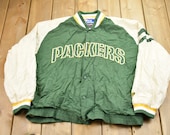 Vintage 1990s Green Bay Packers NFL Pro Player Bomber Jacket Athleisure Streetwear Athletic Sportswear Streetwear 90s Bomber