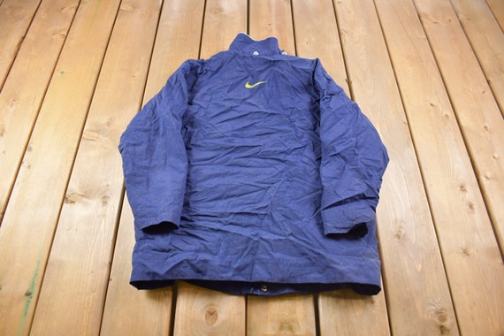 Vintage 1990s Nike Sherpa Lined Windbreaker Jacke… - image 2
