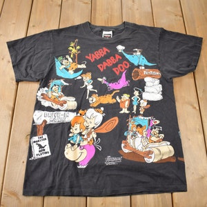 1994年ヴィンテージ フリントストーン カートゥーン オールオーバープリント AOP グラフィック Tシャツ / 90年代グラフィックTシャツ TVプロモーションTシャツ / シングルステッチ / アメリカ製