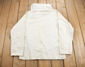 1940s US NAVY White Gunner Smock | Large | World War 2 WWII