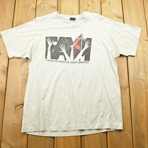Vintage 1990s FAYM  Forum Of Adults In Youth Ministry Graphic T Shirt / Single Stitch / Made In USA