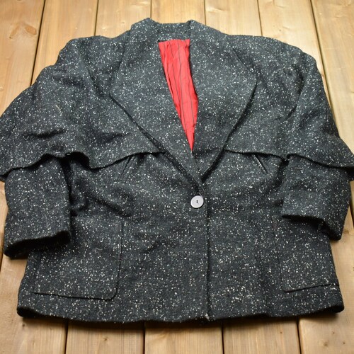 Vintage shops 1990s 100% Wool Jacket / Wool Jacket / Vintage 90s Jacket / Outdoor / Winter / Vintage Blazer / Speckled Print