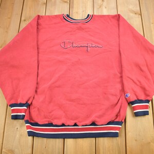 Vintage 1990s Champion Reverse Weave Embroidered Logo Crewneck Sweatshirt / Vintage Champion / Made In USA