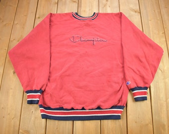 Sudadera Champion Reverse Weave vintage de los años 90 con cuello redondo y logo bordado / Champion vintage / Hecha en EE. UU.