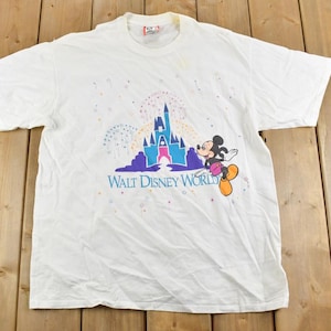 ヴィンテージ 1990 年代 ウォルト ディズニー ワールド ミッキー マウス カートゥーン プロモ T シャツ / 90 年代 グラフィック T シャツ / ヴィンテージ ミッキー マウス / アメリカ製 / 90 年代 ディズニー T シャツ