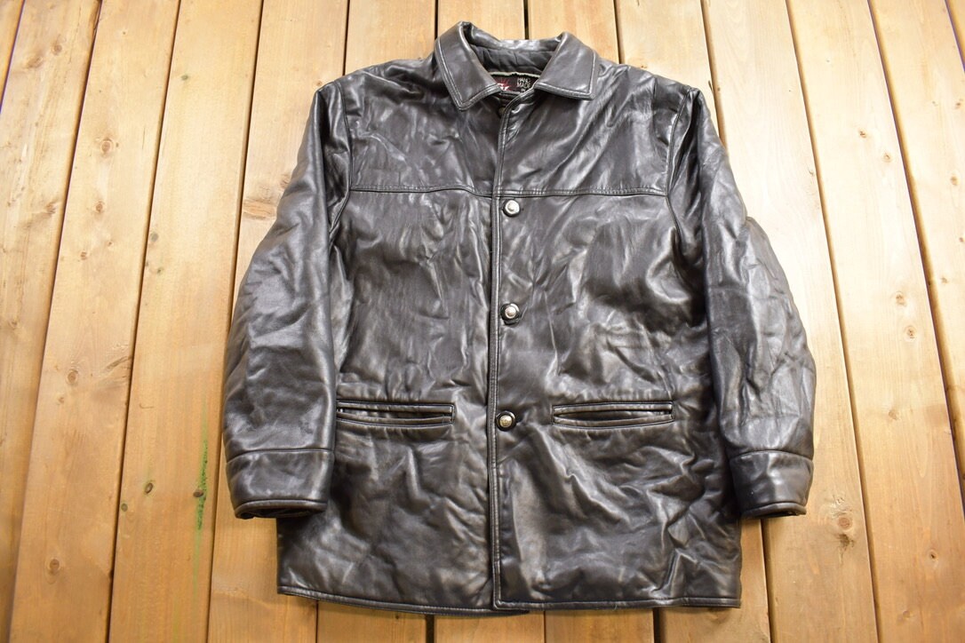 Vintage 1990s GV Leather Jacket / Fall Outerwear / Leather