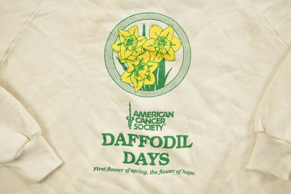 Vintage 1980s Daffodil Day Charity Crewneck Sweat… - image 3