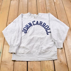 Vintage 1990s Champion Reverse Weave Distressed John Carroll Sweatshirt / Ivy League Streetwear / Athleisure Sportswear