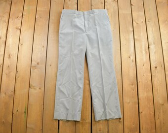 Vintage Silver Trousers Size 34x30 / 1980s Wool Pants / Streetwear / True Vintage / Vintage Workwear / Wool Pants