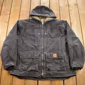 Vintage Y2K Carhartt Sherpa Lined Work Jacket / Workwear / Streetwear / Naturally Distressed Carhartt / Worn Work Jacket