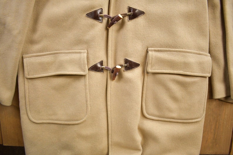 Vintage 1970s Craft Sportswear 100% Wool Toggle Button Up Fur Lined Jacket Made In Canada image 4