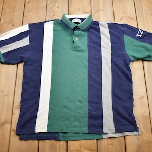 Vintage 1990s Izod Color Block Kragenhemd / Abstraktes Muster / Freizeithemd / Formelles Hemd / Hemd mit Kragen / Izod Vintage
