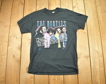 Vintage 1980s The Beatles Rock Music Promo Graphic T Shirt / Backstage Pass / Made In Canada / Single Stitch / Beatles Tee