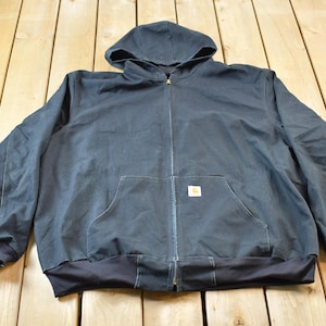 Vintage 1990s Carhartt Black Cinched Active Jac Work Jacket / Workwear / Distressed Carhartt Jacket / Vintage Carhartt / Made In USA