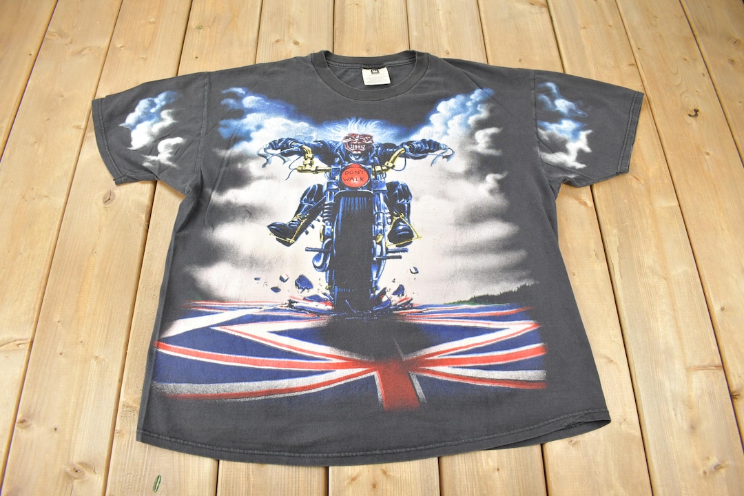 Vintage 1990s Iron Maiden All Over Print Band Tee / Rare Vintage T