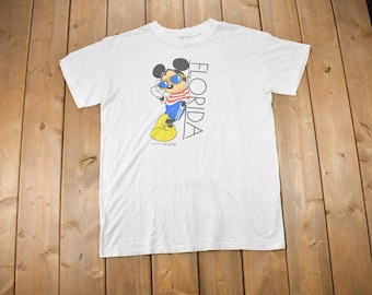 Vintage 1980s Disney Mickey Mouse Florida T-Shirt 80s Graphic Tee / Vintage Mickey Mouse / Made In USA / 90s Disney Tee / Velva Sheen