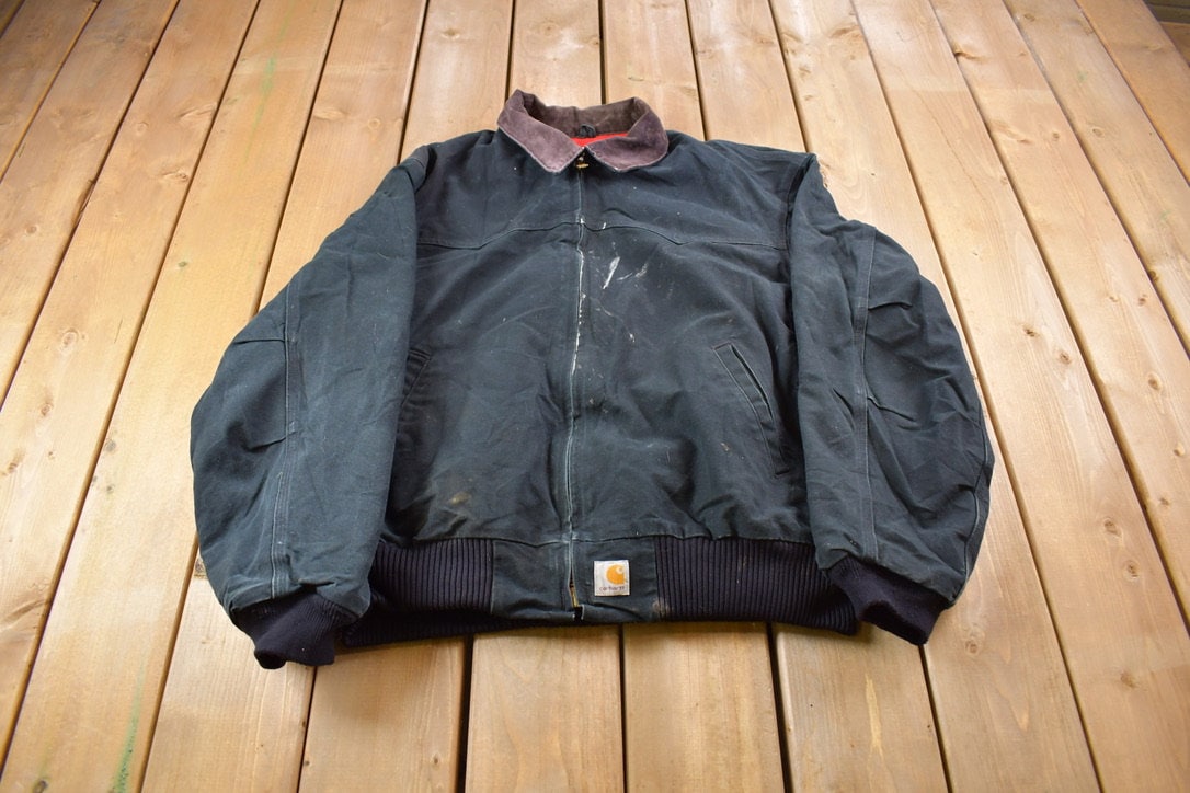 Vintage 1980s Carhartt Santa Fe Jacket Black / Workwear Vintage 1980s Carhartt Santa Fe Jacket Black / Workwear