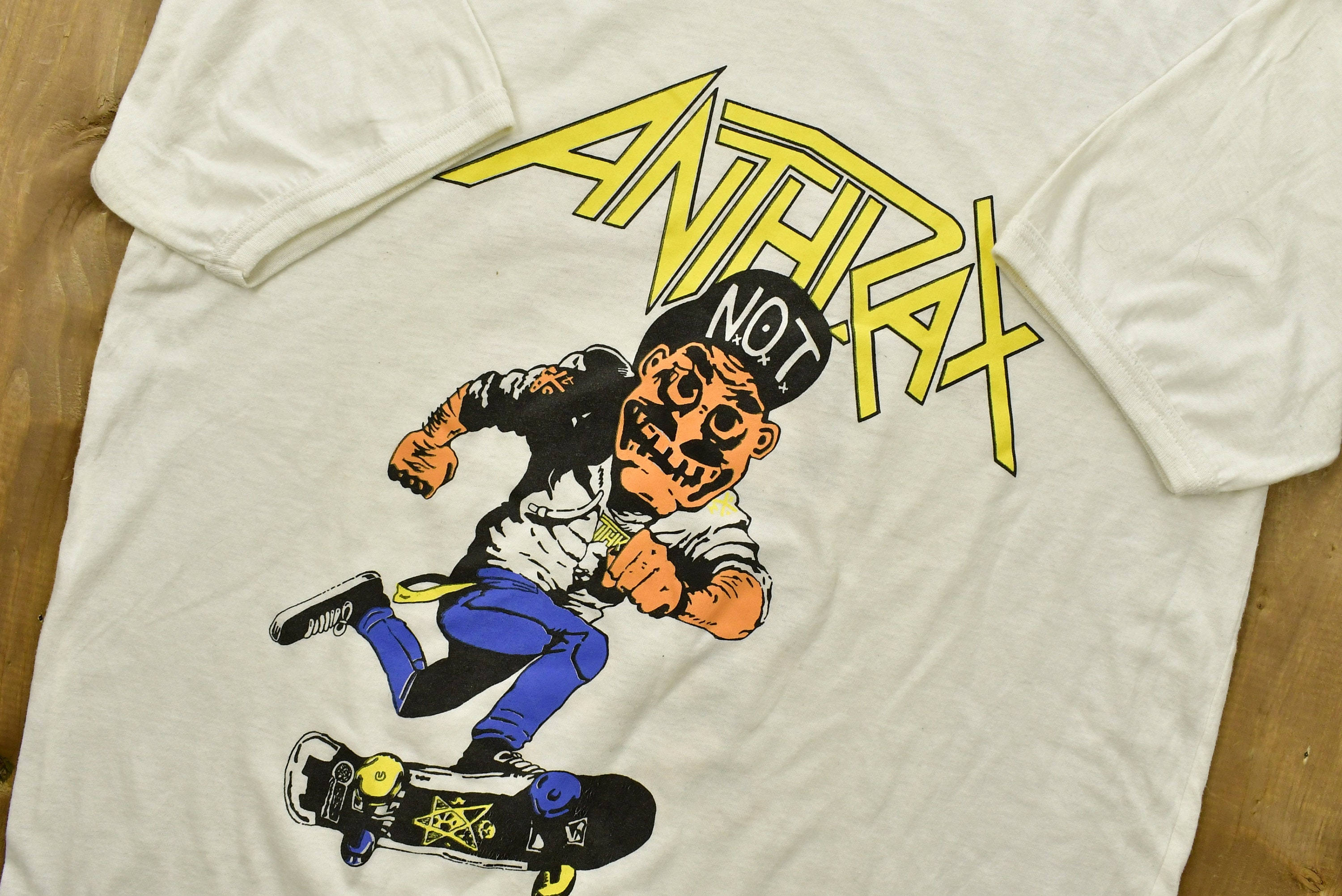 Vintage 1987 Anthrax Mosh It up Tour Band Ringer T-shirt / Single
