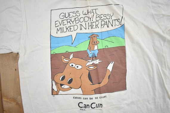 Vintage 1980s Cancun Mexico Souvenir T Shirt / St… - image 3