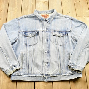 Vintage 1990s Levi&#39;s Light Wash Denim Jean Jacket / Fall Outerwear / Streetwear Fashion / Red Tab / Essential