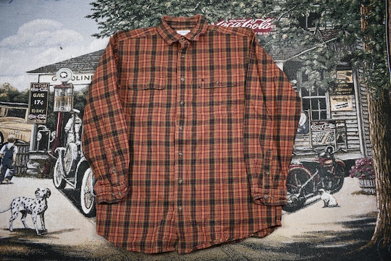 Vintage Button Up Shirt / Carhartt / Embroidered B