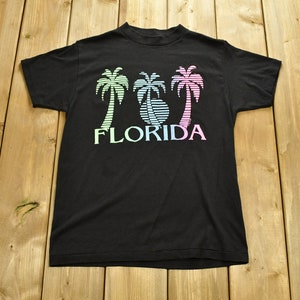 Vintage 1991 Florida USA Graphic Souvenir T Shirt / Streetwear / Made In USA / Vacation Tee / Travel & Tourism / Single Stitch