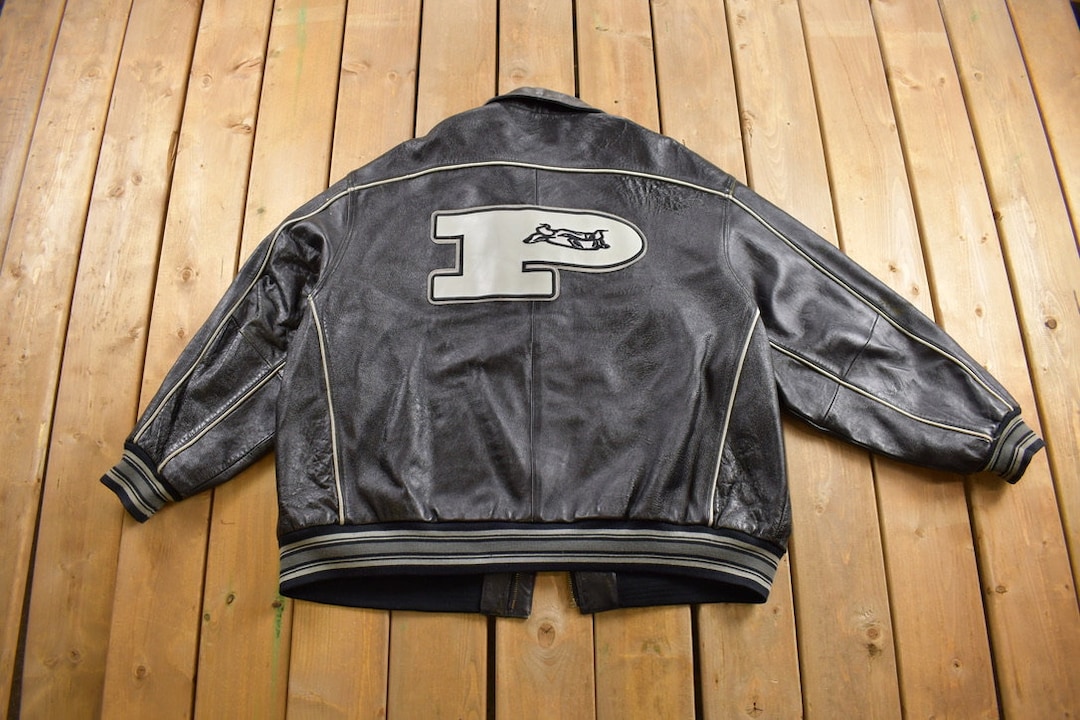 Vintage 1990s Phat Farm Leather Jacket / Patchwork / 90s Vintage 1990s Phat Farm Leather Jacket / Patchwork / 90s