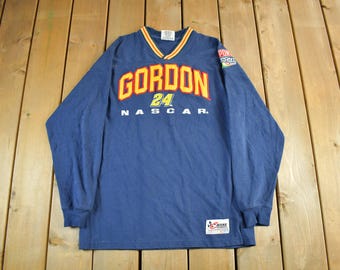 Vintage 1990s Jeff Gordon NASCAR N Neck Long Sleeve T-Shirt Men's Medium / NASCAR Racing Jersey / 90s Sportswear