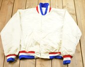 Vintage 1980s Swingster USA Embroidered Bomber Jacket Athleisure Streetwear Athletic Sportswear Streetwear 80s USA Bomber