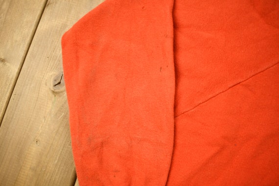 Vintage 1960s Blank Orange Raglan Mockneck Sweats… - image 3