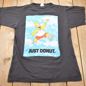 Vintage 1996 Just Donut Homer Simpson Simpsons Graphic T-Shirt / The Simpsons / Air Jordan Parody / Made In Canada /