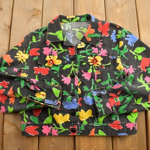 【Vintage】flower jacket Vintage Unisex Flower Jacket Size Adult Medium / Large