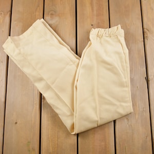 Vintage 1970s Elastic Dress Pant Trousers Size 22 x 26 / Made in USA / Streetwear Fashion / Vintage Pants / Simple Style