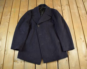 Small 40s US Navy Peacoat / Navy Blue Wool Overcoat 1940s WW2 - Etsy