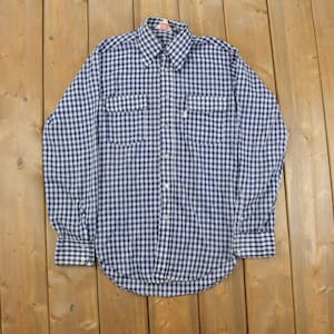 Vintage 1980s Levi&#39;s Checkered Button Up Shirt / Made In Canada