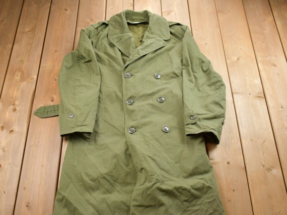 Vintage 1960s Military Parka Overcoat / Button Up Jac… - Gem