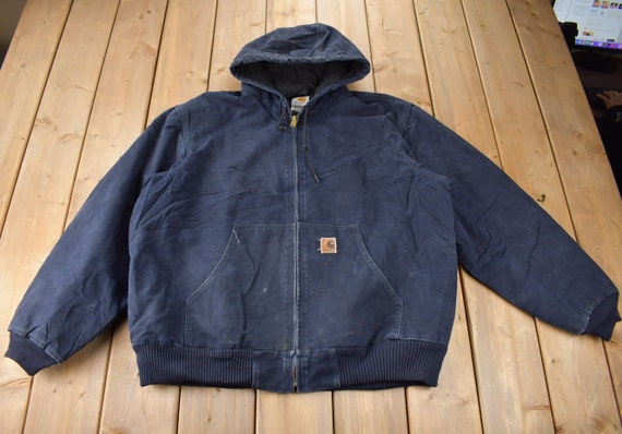 Vintage Y2K Carhartt Navy Blue Active Jac Work Jacket Size XL Etsy