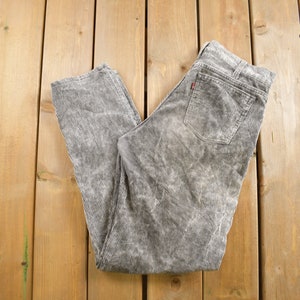 Vintage 1980s Levi&#39;s Silver Grey Corduroy Pants Size 32 x 32.5 / Black / Corduroy Levis / Made In USA / 80s Levi&#39;s / Straight Cut