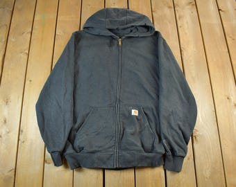 Vintage 2000s Distressed Carhartt Zip Up Hoodie Men's Large Tall / Heavyweight / Workwear / Y2K / Americana / Rain Defender