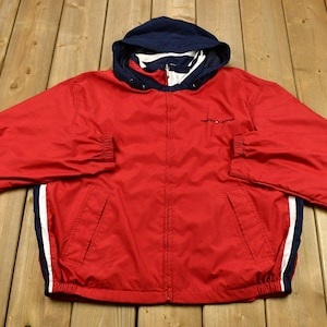 Vintage 1990s Tommy Hilfiger  Full Zip Windbreaker / Vintage Tommy / Outerwear Jacket / 2000 Streetwear Fashion / Colour Block
