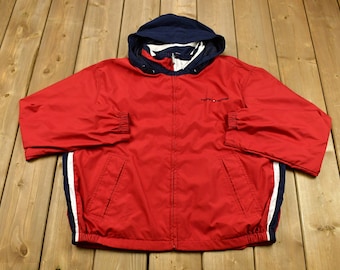Vintage 1990s Tommy Hilfiger  Full Zip Windbreaker / Vintage Tommy / Outerwear Jacket / 2000 Streetwear Fashion / Colour Block