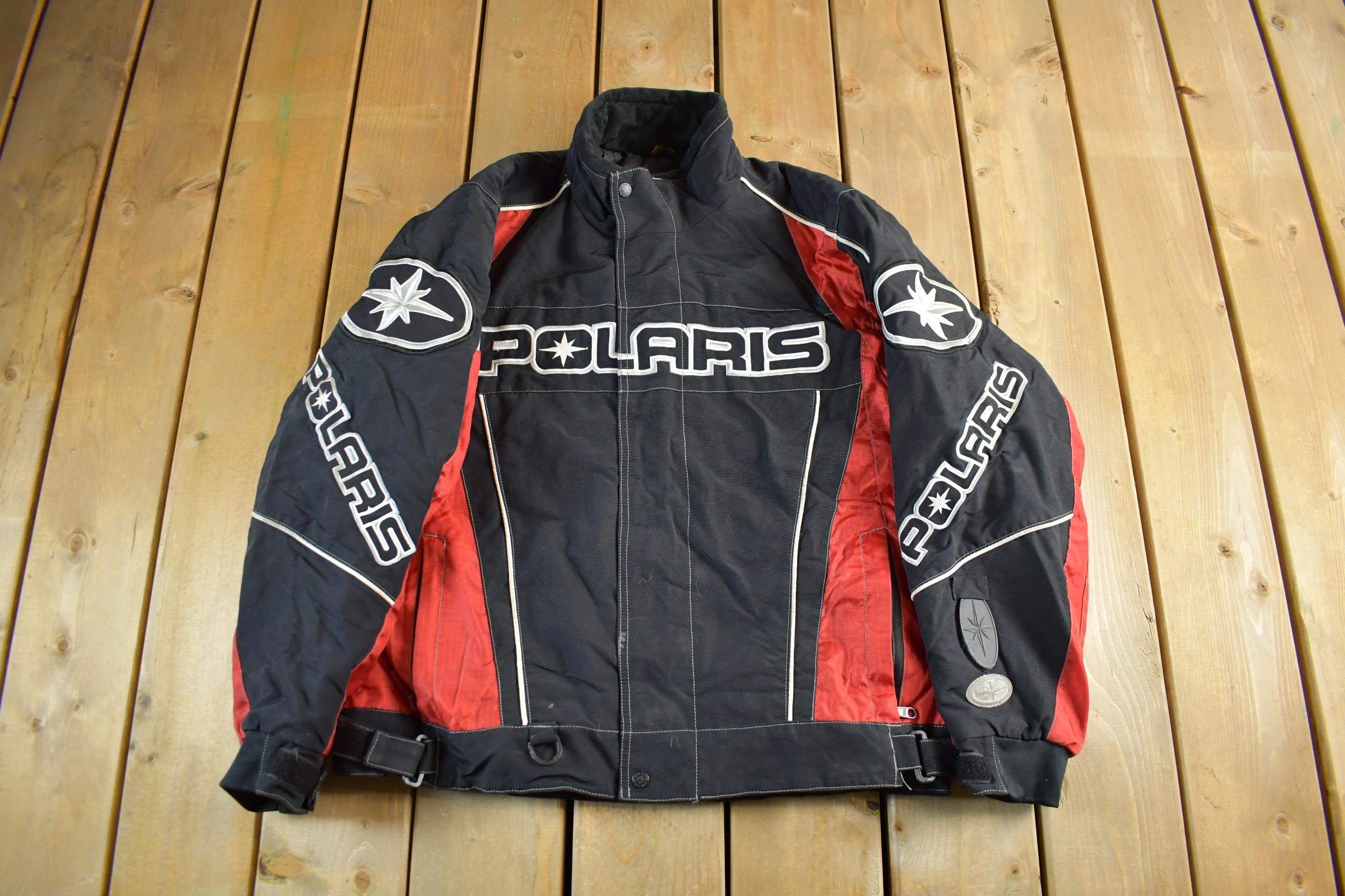 Vintage 1990s Polaris Snowmobile Color Block Puffer Jacket Men's