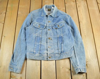 Vintage 1970s Lee Sanforzied Denim Jean Trucker Jacket Men's Small / Vintage Denim / Streetwear / Vintage Fall Outerwear / Made In USA