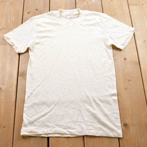 Vintage 1980s Manor Blank T-Shirt / Graphic / 80s / 90s / Streetwear / Retro Style / Single Stitch / JC Penney / White Tee