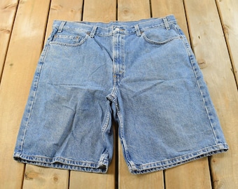 Vintage 1990s Levi's 550 Relaxed Fit Denim Blue Jean Shorts Men's 38 / 90s Jorts / Streetwear / Hypebeast / Street Style