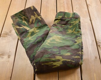 Vintage 1990's Cabela's Woodland Camouflage Hunting Pants Size 34 x 29 / Streetwear Fashion / Hunting & Fishing Gear / Military Pant's