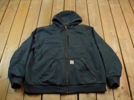 Vintage 1990s Carhartt Heavy Weight Quilt Lined Zip up Hoodie
