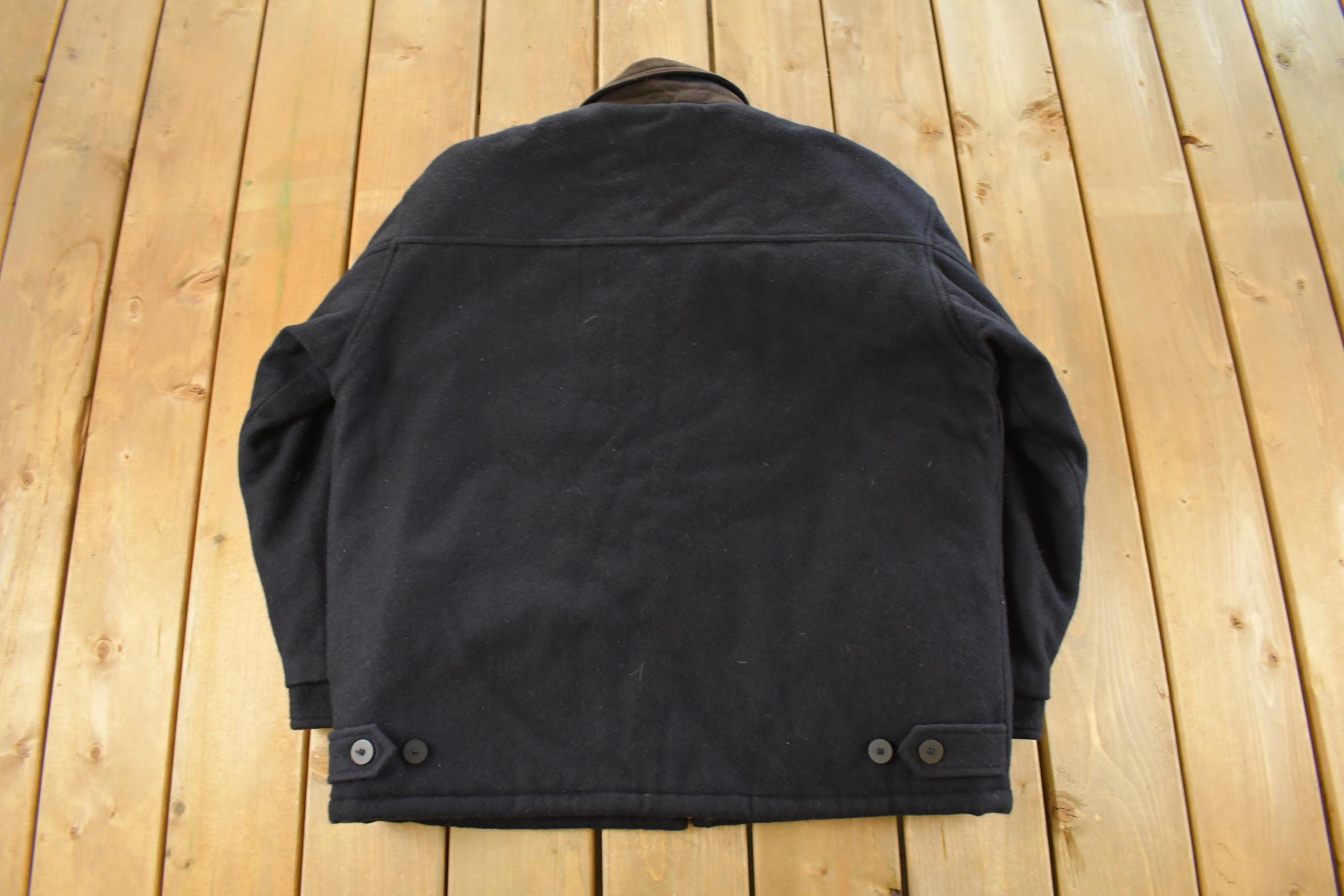 St.john’s bay wool jacket 90s Vintage St John's Bay Outdoor Coat M 90s Beige Zip Snap - Etsy