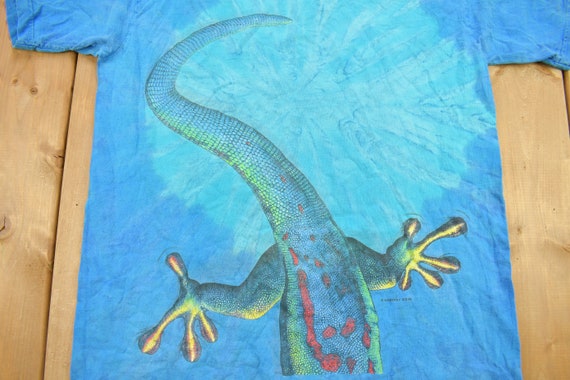 Vintage 1997 Leopard Gecko Theme Tie Dye Graphic … - image 4